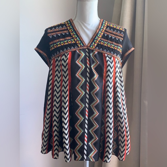 RANNA GILL ANTHROPOLOGIE EMBROIDERED TOP - Picture 1 of 6